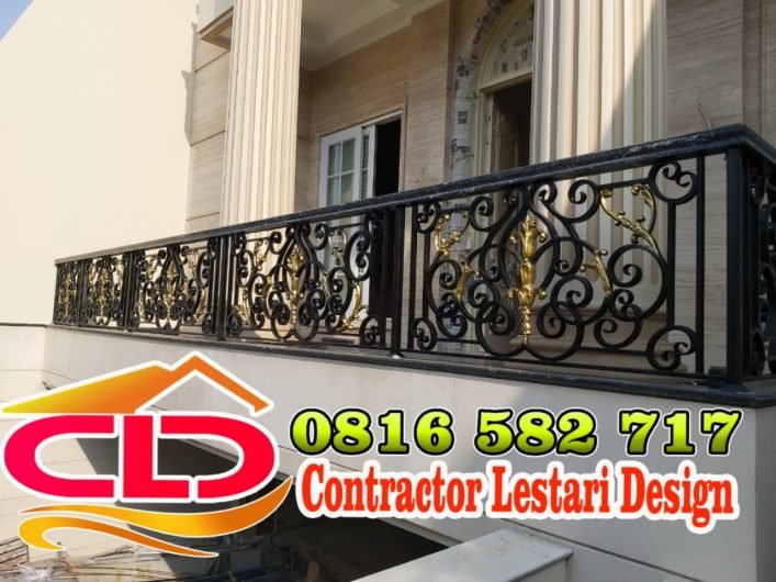 railing balkon klasik, railing tangga rumah klasik, railing tangga mewah