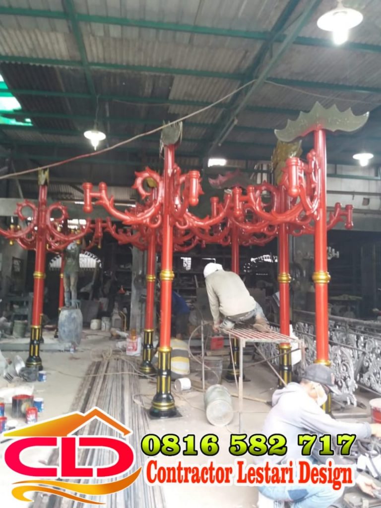 tiang lampu antik, tiang lampu taman, tiang lampu untuk taman, jasa pembuatan lampu taman